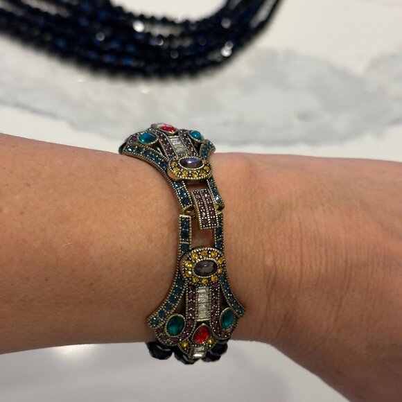 Rare Heidi Daus Age of Elegance Black Crystal 5-string Jewelry Set - Picture 12 of 14